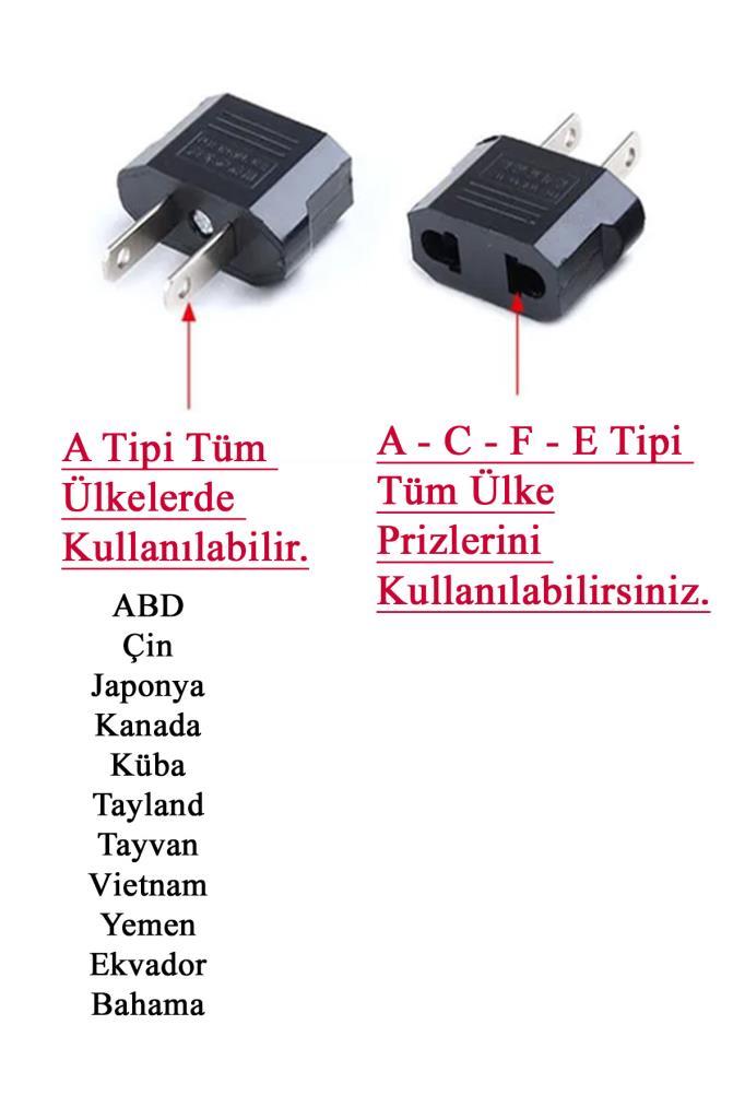 Amerikan - Türk Priz Çevirici Adaptör Amerikan - Türk Priz Çevirici Adaptör