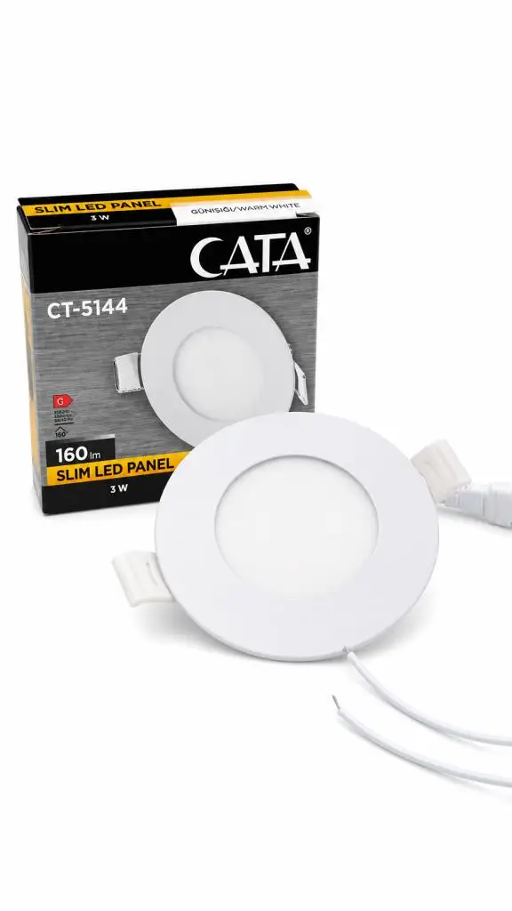 CATA CT-5144 3W LED Panel 3200K Sarı Işık Slim Sıva Altı Yuvarlak Led Spot