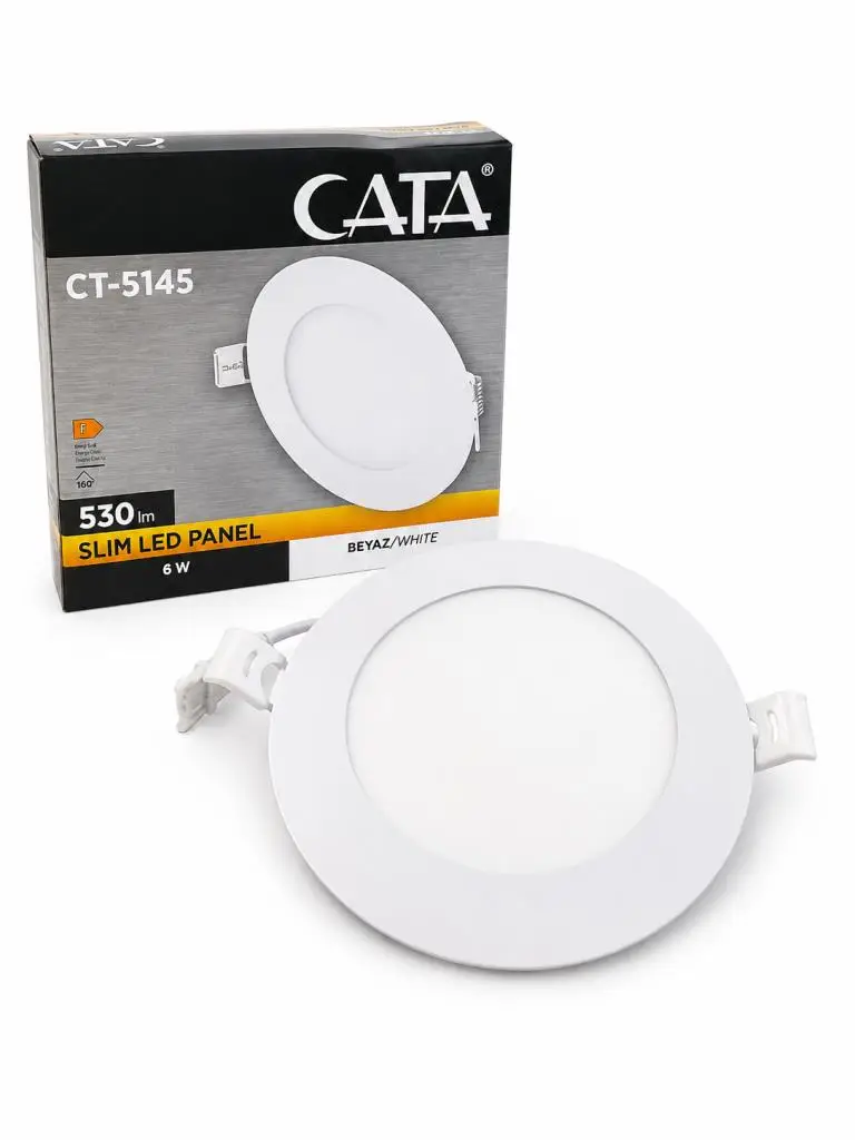 Cata CT-5145B 6W Slim Led Panel Beyaz 6400K Delik Çapı :11,9 cm