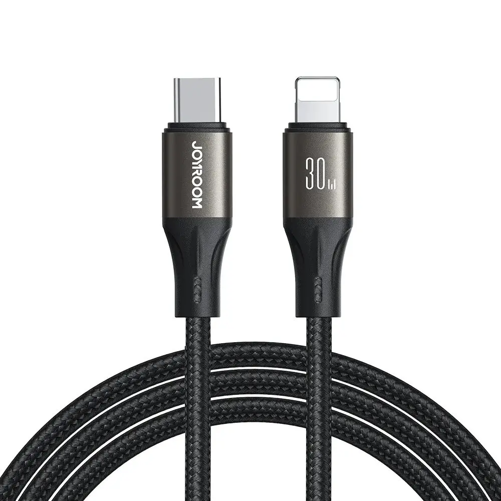 Joyroom S-A25 30W TYPE C-LIGHTNING Şarj Kablosu 1,2 Mt Siyah