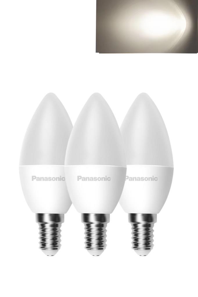 Panasonic 6,5W (50W) Led Mum Ampul Gün Işığı 4000K - E14 3 Adet Avize Lambası Panasonic 6,5W (50W) Led Mum Ampul Gün Işığı 4000K - E14 3 Adet Avize Lambası