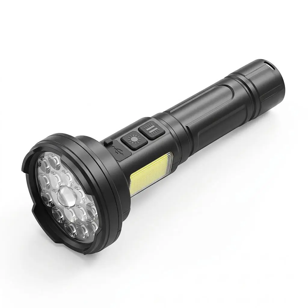 PANTHER PT-4107 USB ŞARJLI EL FENERİ UZUN MENZİLLİ LAZER RGB AYDINLATMA