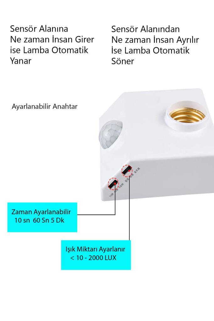 Şahnet 9W (60W) Sensörlü Led Ampul Beyaz E27 Şahnet 9W (60W) Sensörlü Led Ampul Beyaz E27