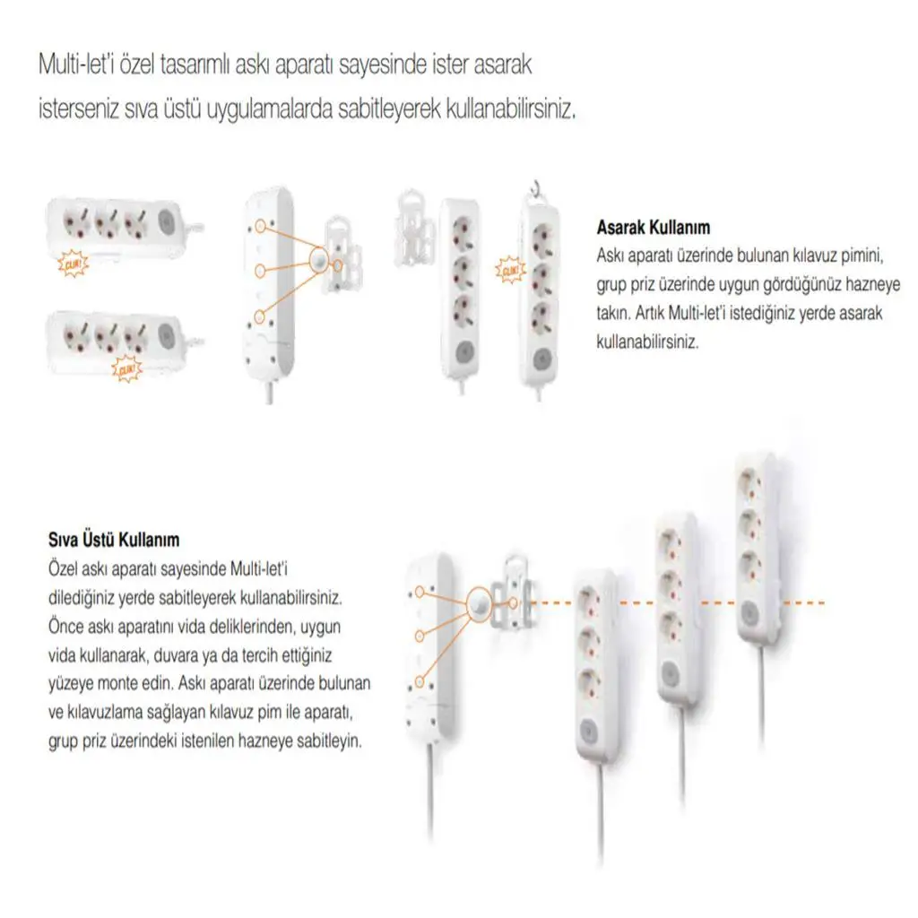 Viko Multi-Let 6 Li Çocuk Korumalı Grup Priz 2 Mt Viko Multi-Let 6 Li Çocuk Korumalı Grup Priz 2 Mt