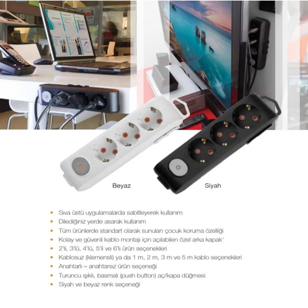 Viko Multi-Let 6 Li Çocuk Korumalı Grup Priz 2 Mt Viko Multi-Let 6 Li Çocuk Korumalı Grup Priz 2 Mt