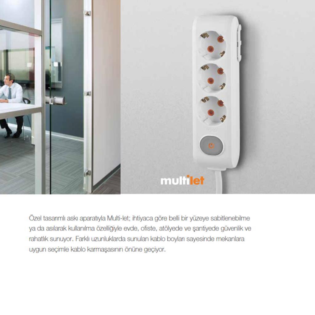 Viko Multi-Let Siyah 3`li Anahtarlı Kablolu Çocuk Korumalı Grup Priz 3 MT Viko Multi-Let Siyah 3`li Anahtarlı Kablolu Çocuk Korumalı Grup Priz 3 MT